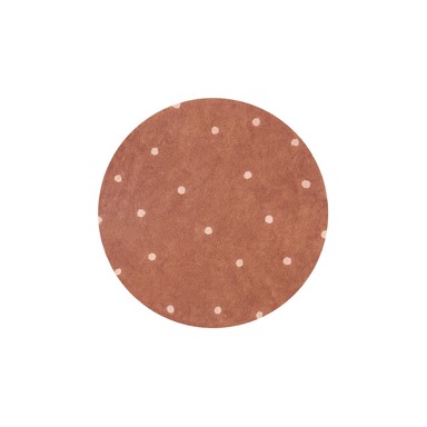 LORENA CANALS Ciglasti periv/ručno rađen pamučan dječji tepih ø140 cm Round Dot Chestnut