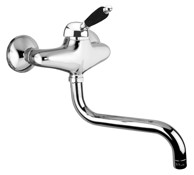 SAPHO KIRKÉ BLACK Zidna miješalica, retro, krom, crna ručka