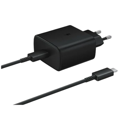 SAMSUNG Punjač USB-C Quick Charger EP-TA845XBEGWW, 45W + USB-C kabel, crni