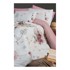 MILA HOME Posteljina Floral 160x220 cm za krevet za jednu osobu/produženi krevet s uključenom plahtom 3-dijelna bijela/ružičasta