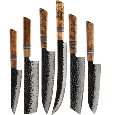 Set damaščanskih kuhinjskih noževa ZE-37435, smeđi