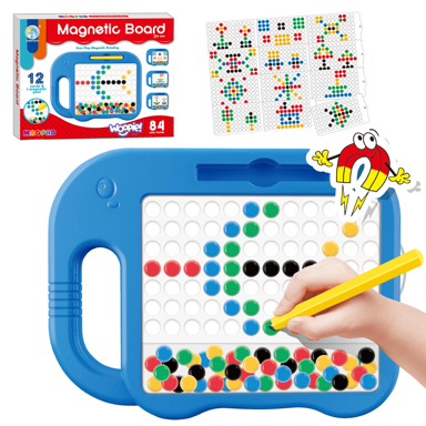 WOOPIE Dječja magnetna ploča Montessori MagPad, 84 gumba, plava