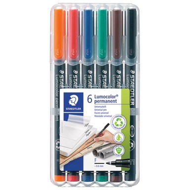 STAEDTLER Permanentni marker, 318 WP6, reciklirani Lumocolor, 0,6 mm, 6 kom