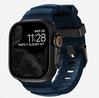 NOMAD Rocky Point Band remen za Apple Watch 42/44/45/49 mm, Atlantic, crni priključci