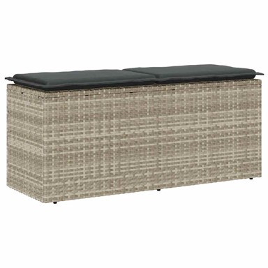 Vrtna klupa s jastukom svijetlo siva 110x40x44 cm poliratan