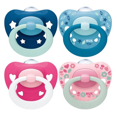 NUK Duda varalica Signature, silikon, višebojna, 6-18 mj, 2 kom