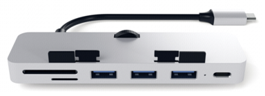 SATECHI USB hub TYPE-C CLAMP PRO, silver