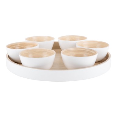 PT LIVING Bijeli set za serviranje od bambusa ø 32 cm Puro 
