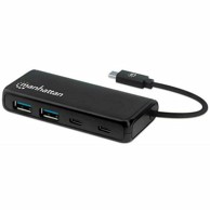 MANHATTAN USB Hub 164894, 4-Port, USB 3.2 Gen 1, 2x USB-C, 2xUSB-A, USB-C (M) nap., crni