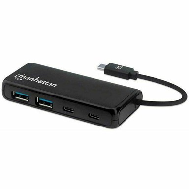 MANHATTAN USB Hub 164894, 4-Port, USB 3.2 Gen 1, 2x USB-C, 2xUSB-A, USB-C (M) nap., crni