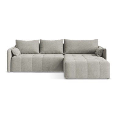 MAKAMII Svijetlo siva sklopiva/s prostorom za odlaganje kutna garnitura (s desnim kutom/s ležaljkom) Moku, 260x180x82 cm