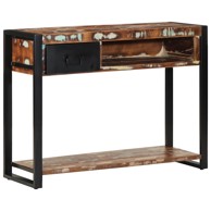Konzolni stol Višebojni 100x35x75 cm puno drvo obrađeno