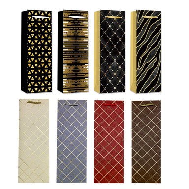 Poklon vrećica za vino 36x8x13cm, gold