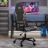 Masažna gaming stolica crno-maskirna od umjetne kože