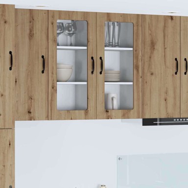 Zidni kuhinjski ormarić s policom 40x31x80 cm, hrast, smeđi  