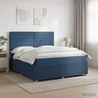 Boxspring krevet s madracem 140 x 200 cm, tkanina, plavi