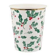 MERI MERI Papirnate jednokratne čaše HOLLY PATTERN, set, 8 kom