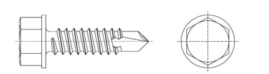 Vijak za lim samobušeći šesterokutna glava DIN 7504/K 5.5x38 mm ZN