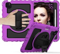 NIKCORP Zaštitna maska za iPad Pro 11/Air 5/4 s rotirajućim stalkom držačem za ruku i naramenicom, ljubičasta