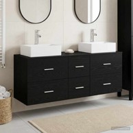 Set kupaonskih ormarića 3 kom 49,5 x 41 x 62,5 cm, crni