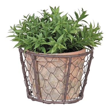 ESSCHERT DESIGN Žičana tegla za bilje od terakote s ručkom