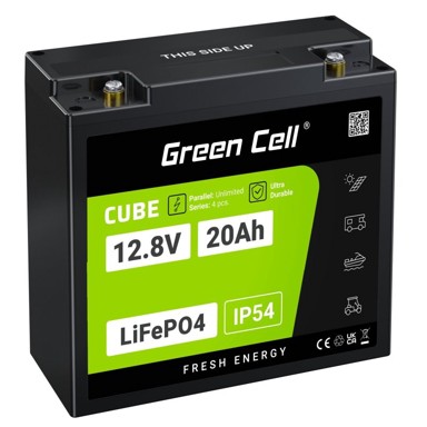 GREEN CELL Baterija LFPGC12V20AH, UPS, LiFePO4, 12.8 V, 20 Ah
