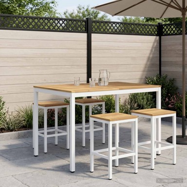 Stol za bar u vrtu 110 x 108,5 x 105 cm, bijeli
