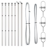 Stupovi ograde 7 kom ø32 mm 100 cm galvanizirani čelik