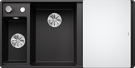 BLANCO Sudoper Axia III 6 S-F InFino, Silgranit, bazen lijevo, daska staklo, grafit