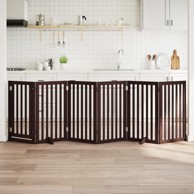 Vrata za pse s vratašcima 6 panela sklopiva 300 cm drvo topole