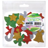 Naljepnice ukrasne glitter Moosgummi Božić pk20 Lebez, sortirano, blister