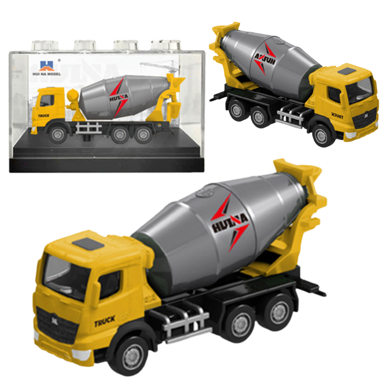 HUINA Kolekcionarski model, miješalica za beton, metal, 1:80, žuti
