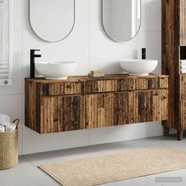 Set kupaonskih ormarića 3 kom 49 x 44,5 x 66,5 cm, staro drvo