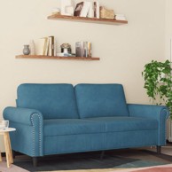 Dvosjed plavi 140 cm baršunasti