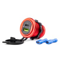 AMIO Modularni auto punjač, vodootporni, USB + USB-C, 12/24V