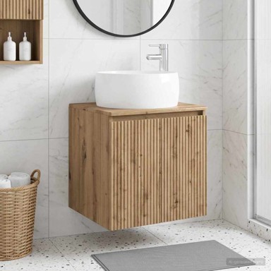 Umivaonik s policom, artisan hrast, 49,5 x 44,5 x 66 cm