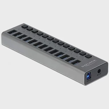 DELOCK Vanjski USB HUB 13 portova + prekidač (63738)