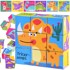 Set, puzzle kocki, dinosauri, 6 slika