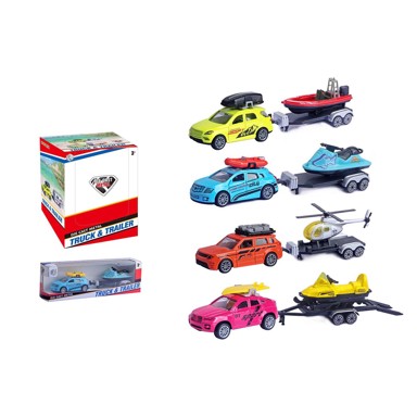 Metalni auto s prikolicom, die-cast, 1:52