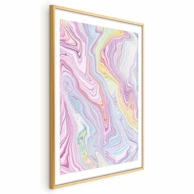 Plakat Šareni san, apstraktni oblici u pastelnim tonovima, 21x30 cm, zlatni okvir s margom