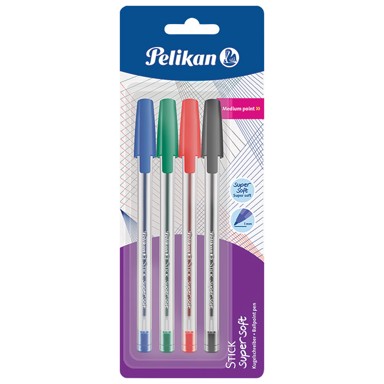 PELIKAN Kemijska olovka Stick K86 Super Soft 804585, 4 kom, sortirano, blister