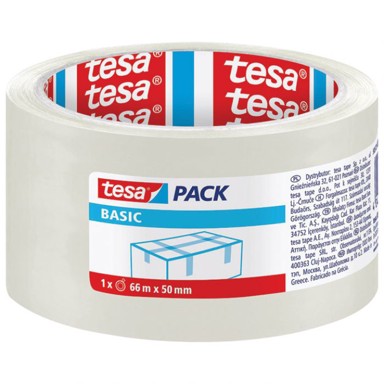 TESA Ljepljiva traka Basic, akrilna hot melt, 50 mm x 66 m, prozirna