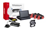 AMIO Parking senzori, 4 kom, crni, 16,5 mm, unutarnja montaža, TFT02 4,3'' zaslon, buzzer, HD-501-IR kamera za rikverc