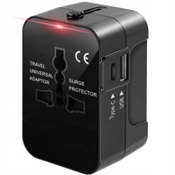 Putni adapter za utičnice USA UK i cijeli svijet s USB-C PD punjačem, bijela