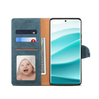 LENUO Preklopna maskica kožna za Redmi Note 14 Pro 5G plava