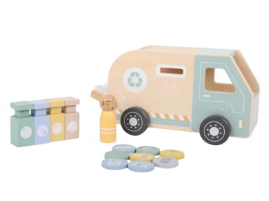 ELINELI Drveni smetlarski kamion za djecu