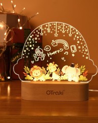 Otraki personalizirana LED noćna lampa za bebe, USB, 3 boje