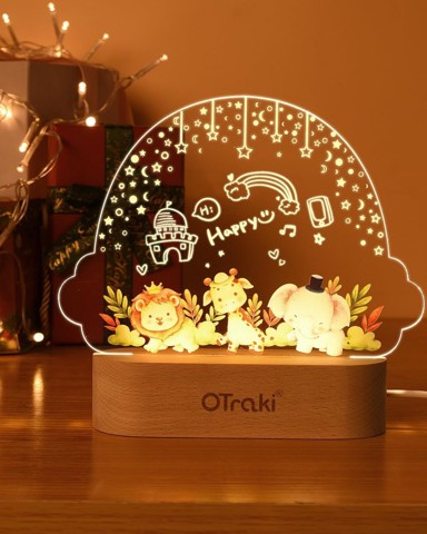 Otraki personalizirana LED noćna lampa za bebe, USB, 3 boje