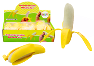 Banana squishy s kožom rastezljiva guma žuta