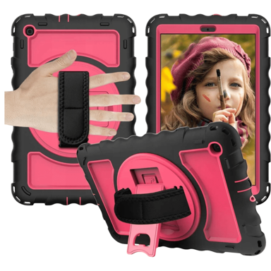 NIKCORP Zaštitna maska za Samsung Galaxy Tab A 8.0 2019 s rotirajućim stalkom 360° otporna na udarce, roza